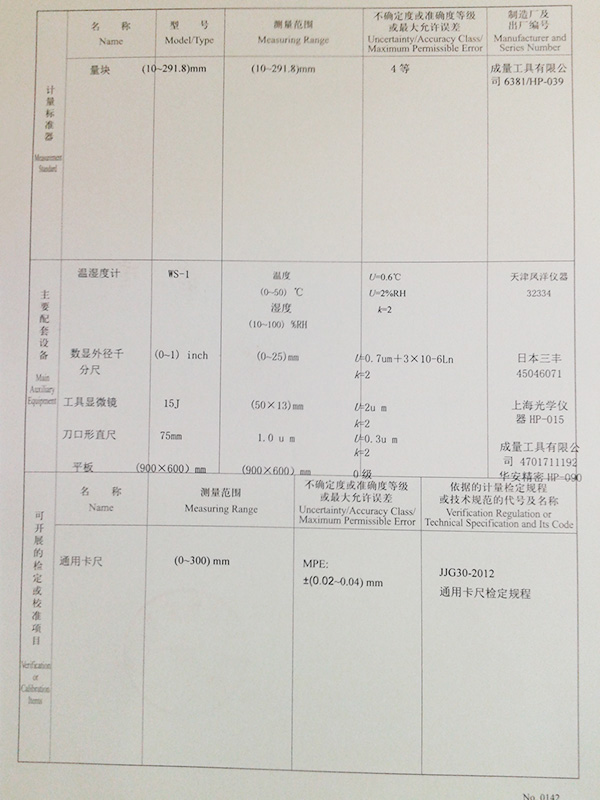 卡尺檢定標書卡尺檢定標書